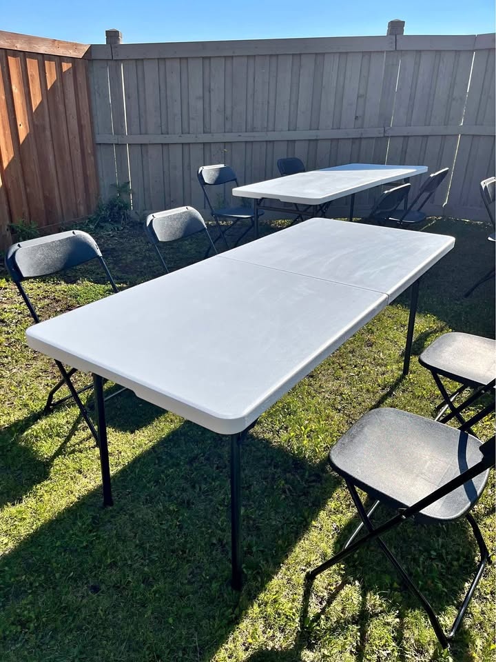 Clean Tables & Chairs for Parties, BBQs, Weddings & Events