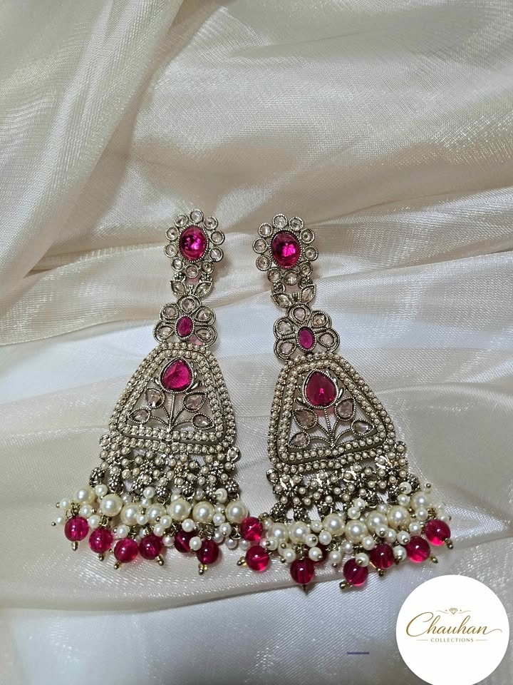 Elegant Statement Earrings with Pearl Detailing