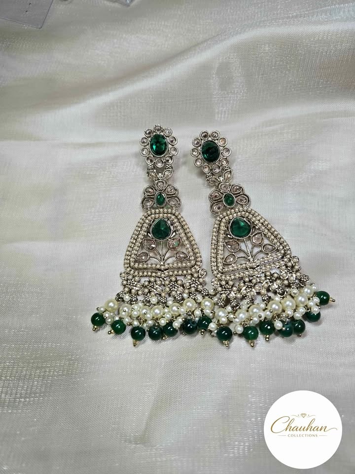 Elegant Statement Earrings with Pearl Detailing