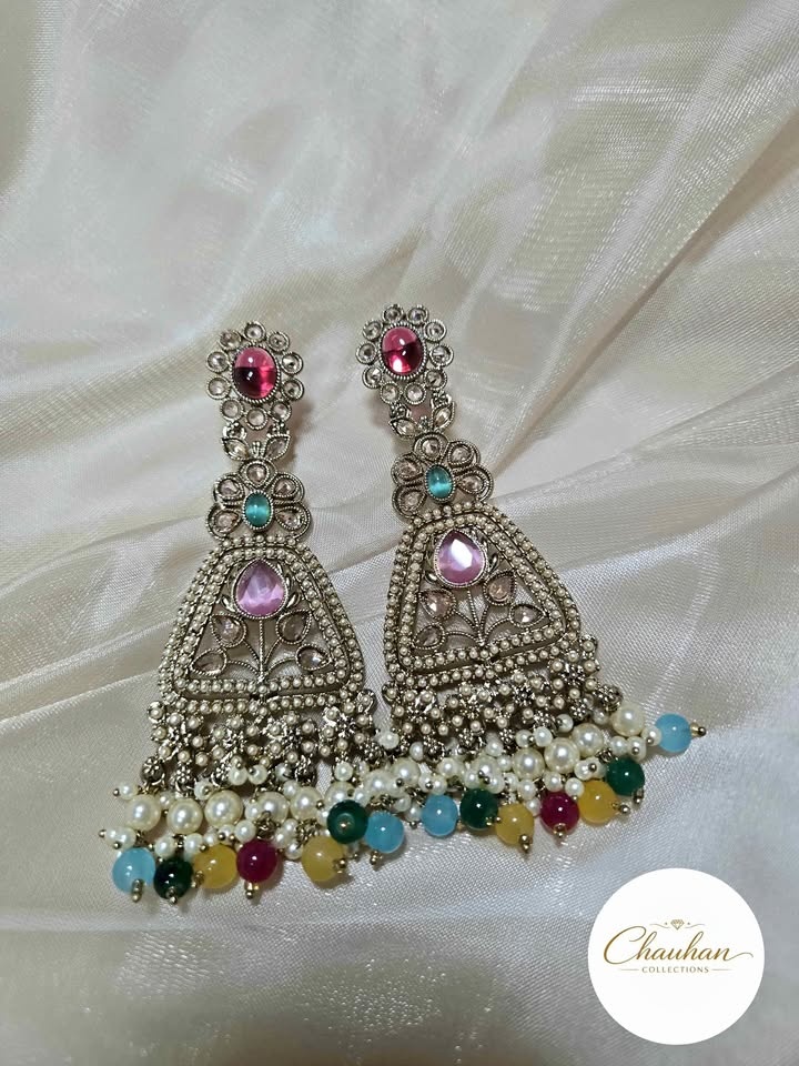 Elegant Statement Earrings with Pearl Detailing
