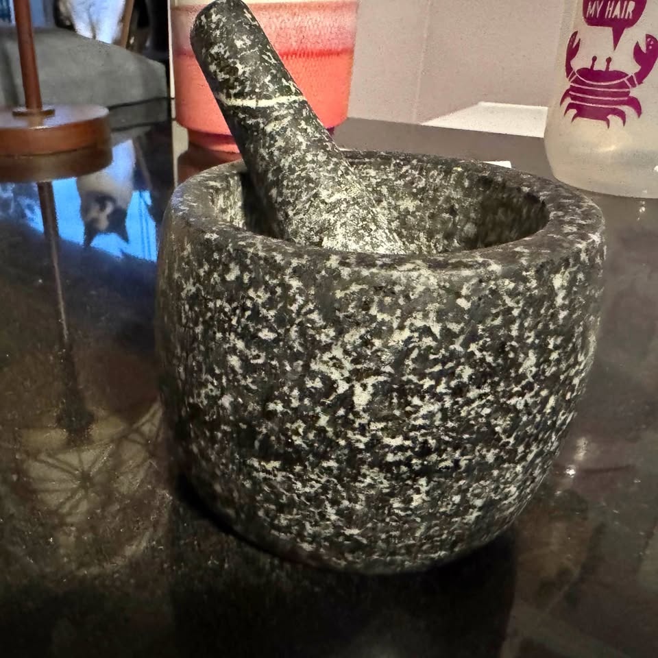 Used stone mortar.