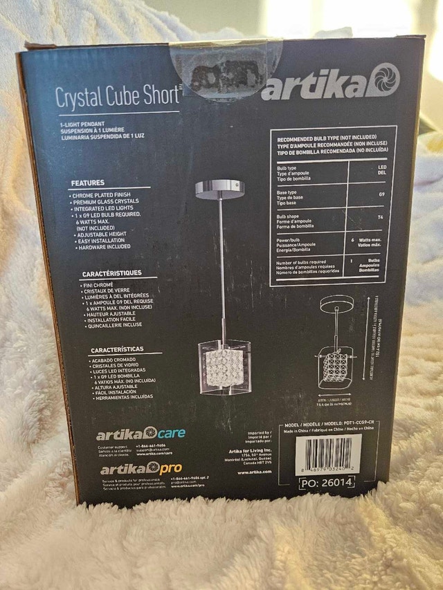 New Crystal Cube LED Pendant Light – In Box - photo 2