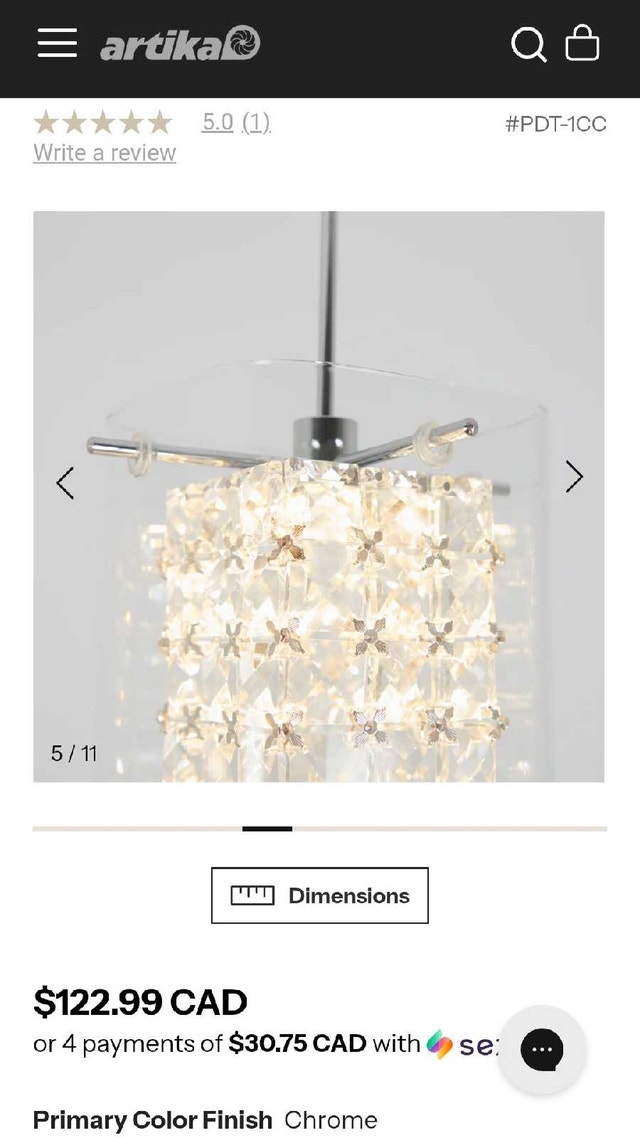 New Crystal Cube LED Pendant Light – In Box - photo 4