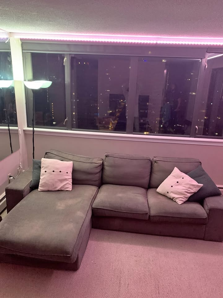 Reversible Grey Sectional Sofa (Modular / L-Shape) - READ DESC