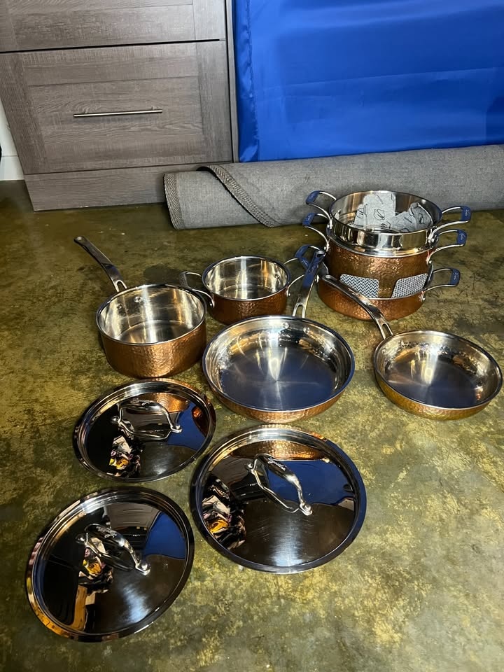 Lagostina Martellata Copper 3-Ply 11 Pc Cookware Set - photo 2