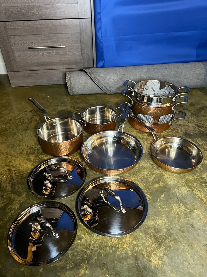 Lagostina Martellata Copper 3-Ply 11 Pc Cookware Set - photo 3