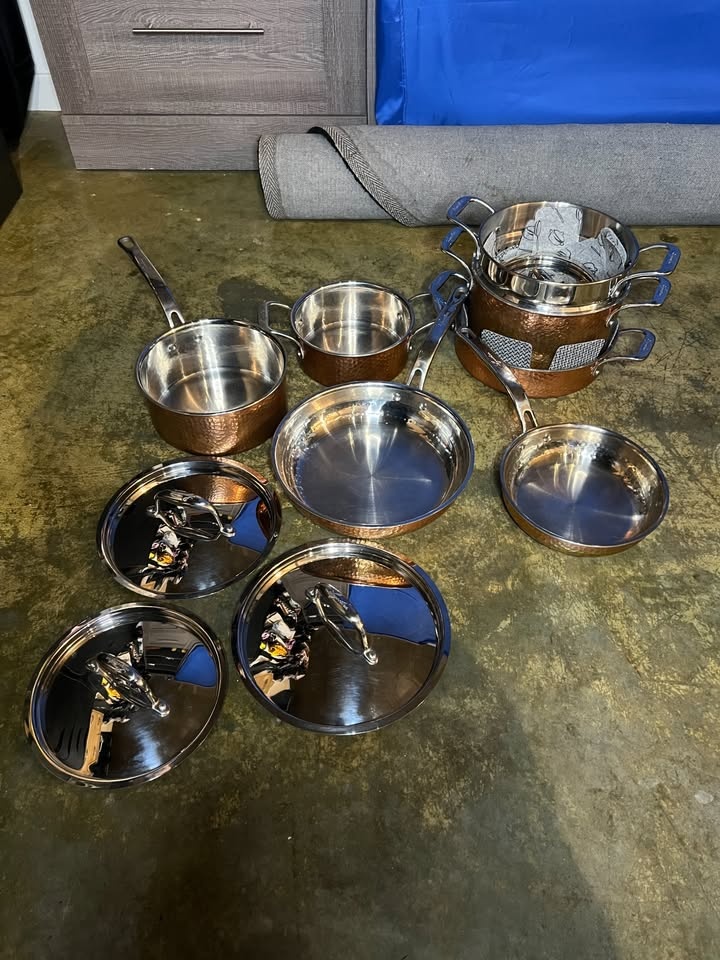Lagostina Martellata Copper 3-Ply 11 Pc Cookware Set - photo 5