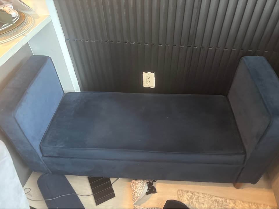 Navy Velvet Storage Bench (George Oliver / Wayfair) - photo 2