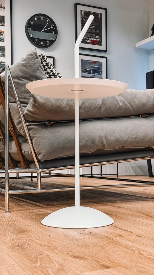Minimalist Modern Metal White Side Table - photo 2