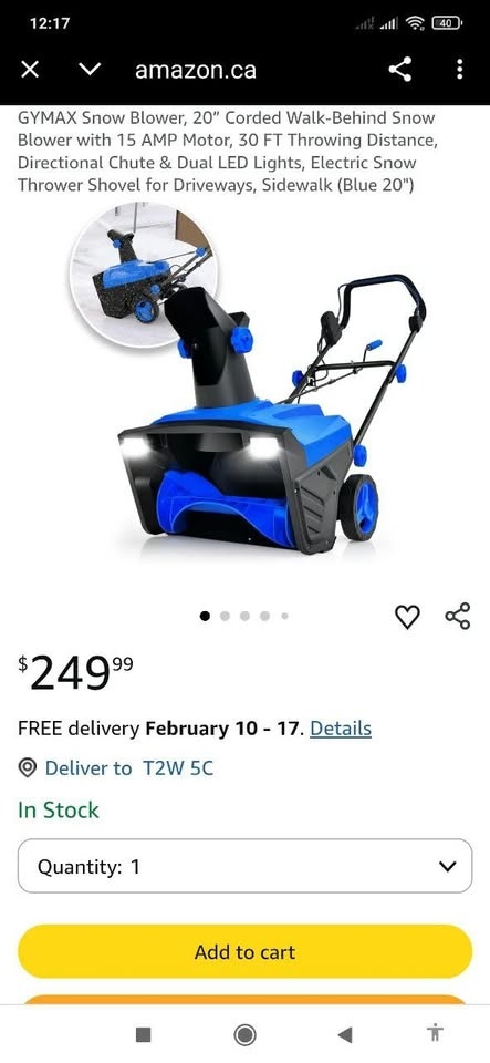 NEW SOYUS 20” Corded Electric Snow Blower – Lightweight & Powerf - photo 2