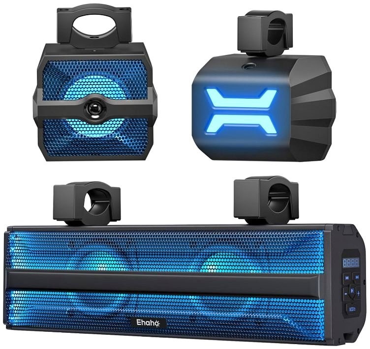 Ehaho UTV Sound Bar with Subwoofer & RGB Lights