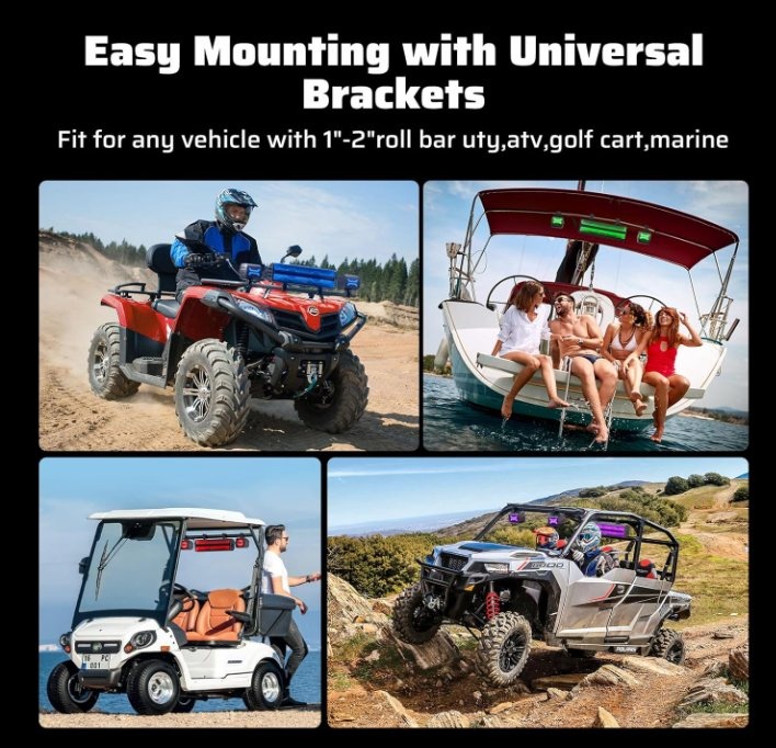 Ehaho UTV Sound Bar with Subwoofer & RGB Lights - photo 2