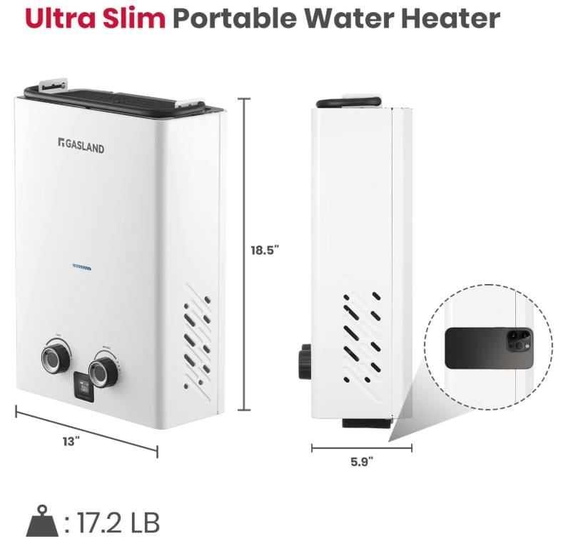 Propane Tankless Water Heater, 2.64 GPM Portable On Demand Hot W - photo 3