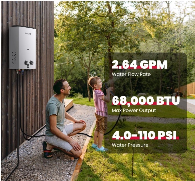 Propane Tankless Water Heater, 2.64 GPM Portable On Demand Hot W - photo 5