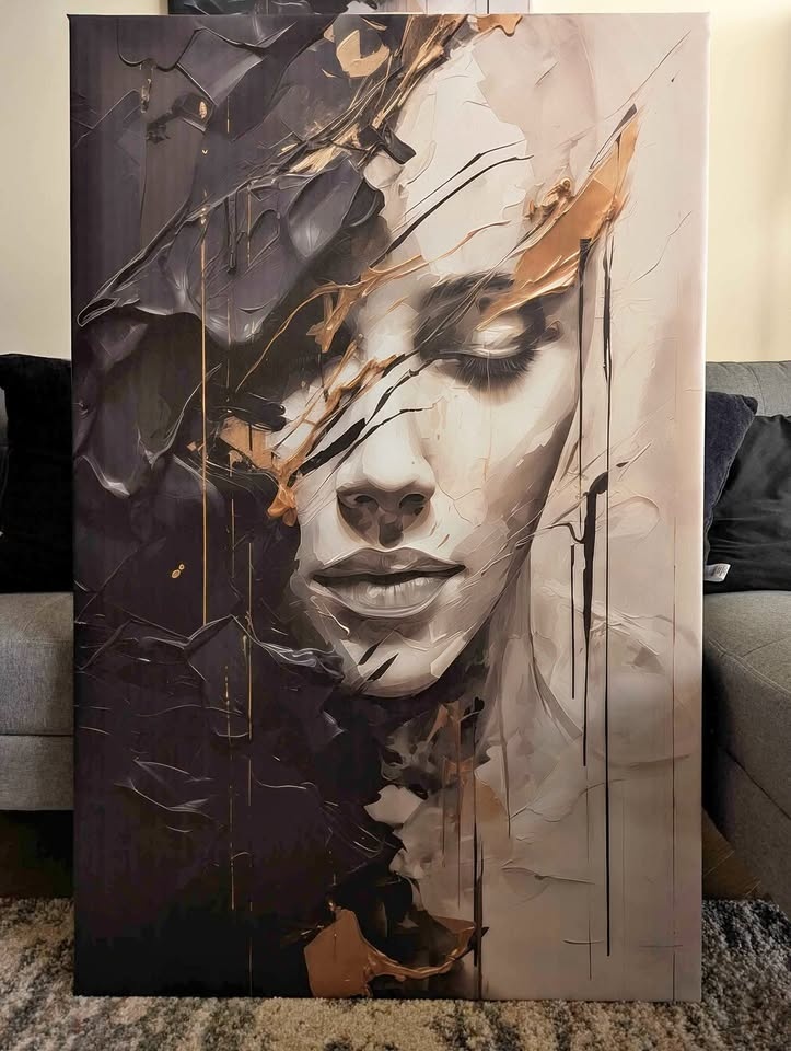 XL Gallery Wrapped Abstract Portrait Canvas - 45" x 29"