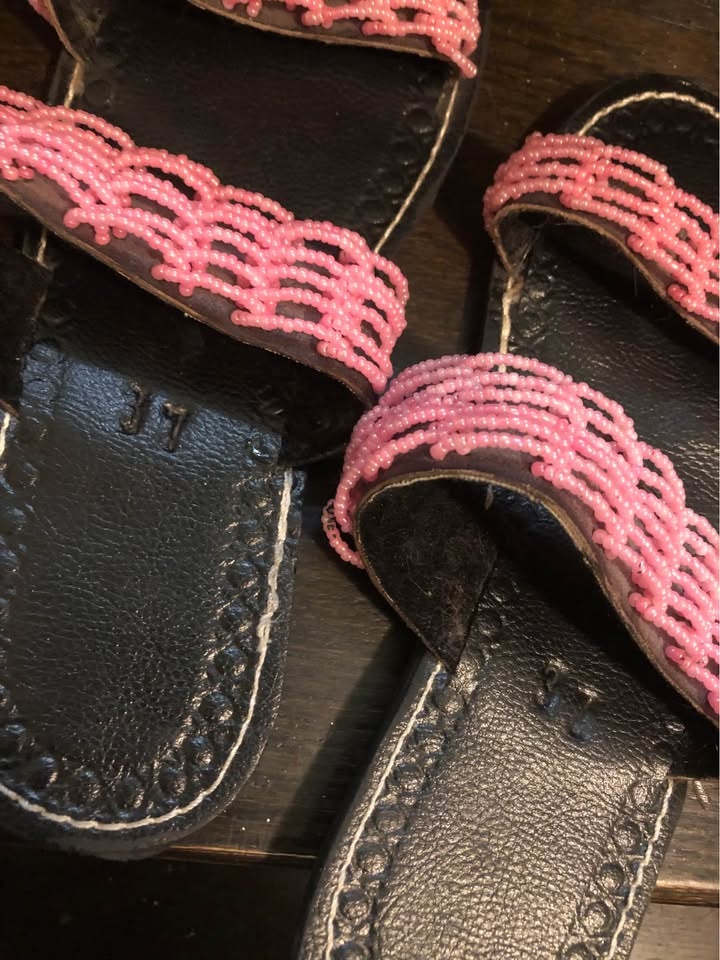 Authentic Handmade African Beaded Sandals - photo 2