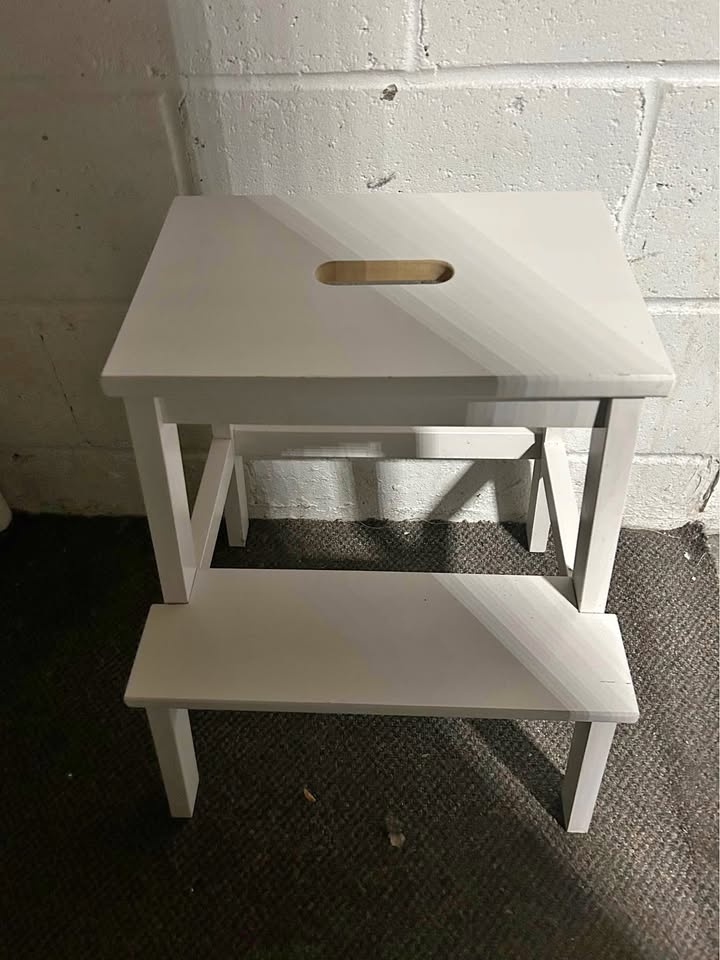 IKEA BEKVÄM step stool in solid white