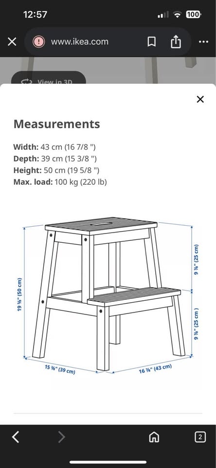 IKEA BEKVÄM step stool in solid white - photo 3