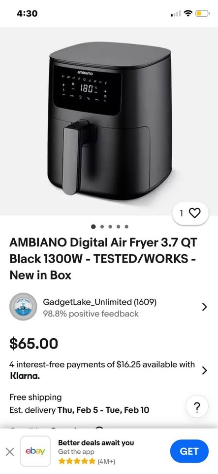 New Ambiano 3.7 qt. Air Fryer - photo 2