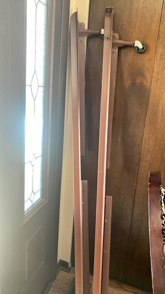 Twin Size Metal Bed Frame with Wheels