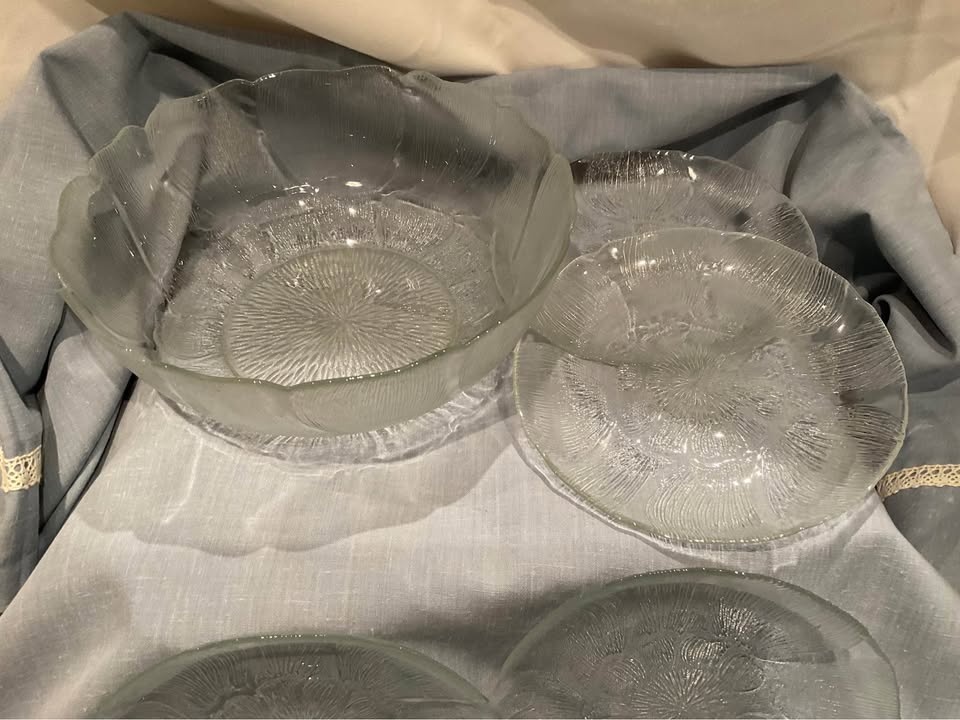 Arcoroc France FLEUR Bowl & 8 Salad/Dessert Plates - photo 4