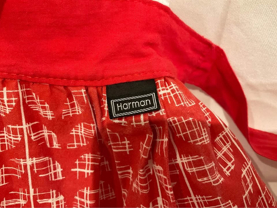 Apron Vintage Full Apron Red Ruffles - photo 2