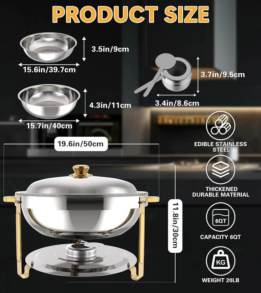 Beviliu 8QT Chafing Dish Buffet Food Warmer - New - photo 4