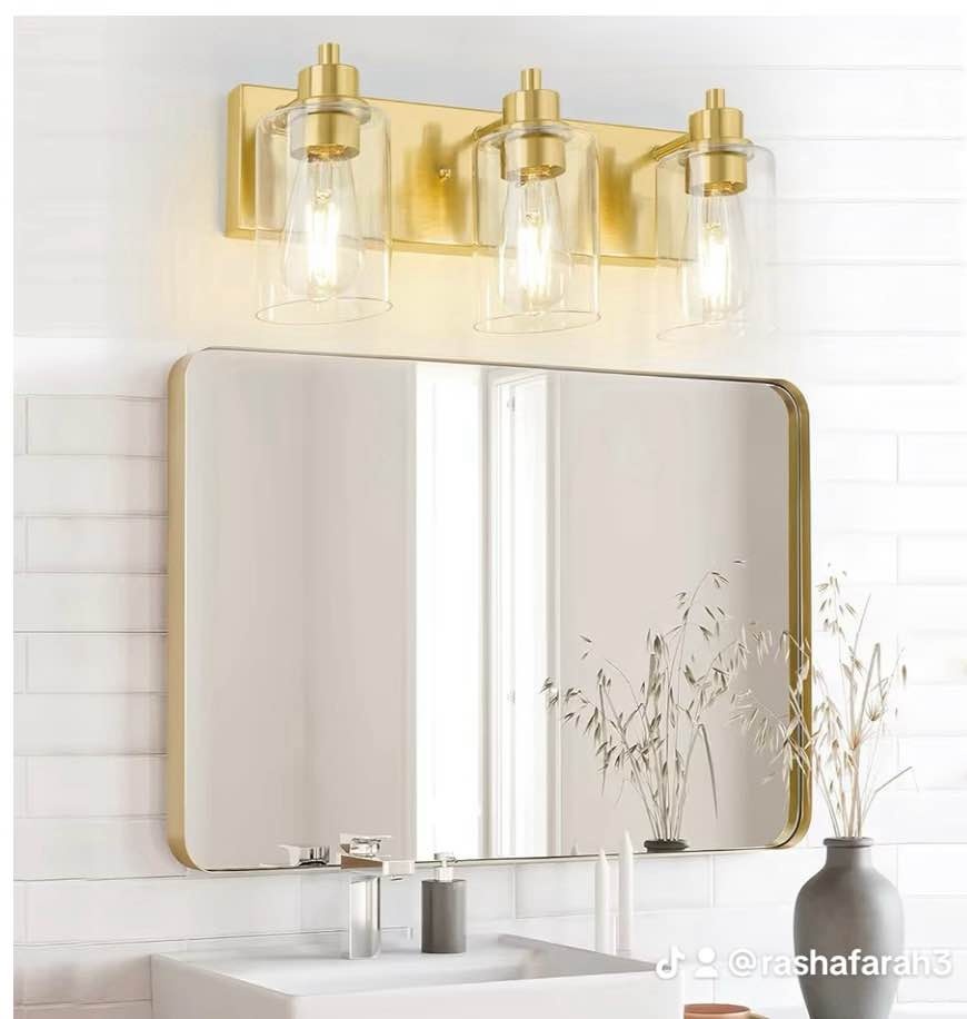 Gold Bathroom Vanity Light, Modern Wall Fixture - photo 3