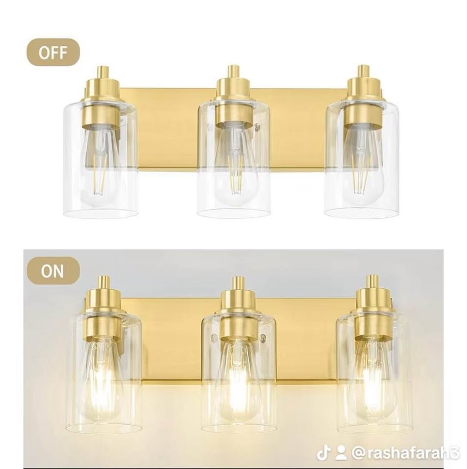 Gold Bathroom Vanity Light, Modern Wall Fixture - photo 5