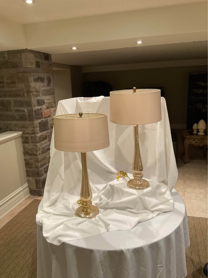 PAIR of Gold Mercury Table Lamps - photo 5