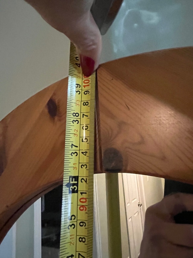 Large wood oval mirror - photo 2