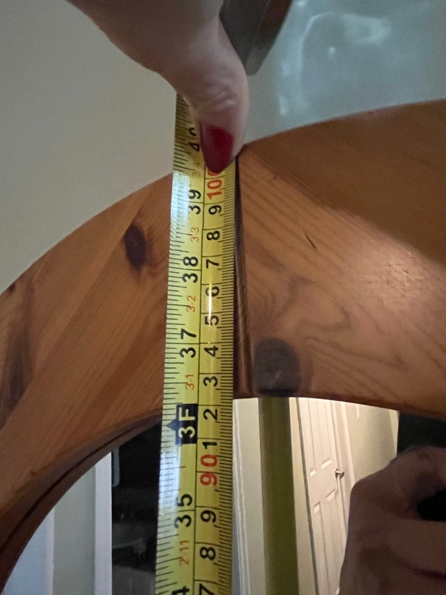 Large wood oval mirror - photo 3
