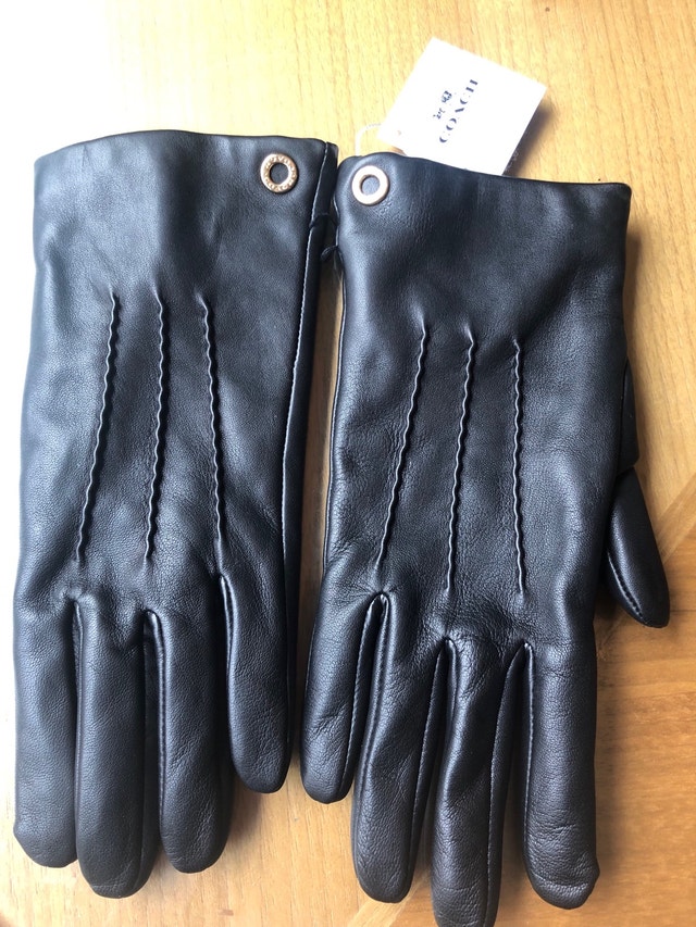 Coach Black Leather Gloves - Size 8 Ladies