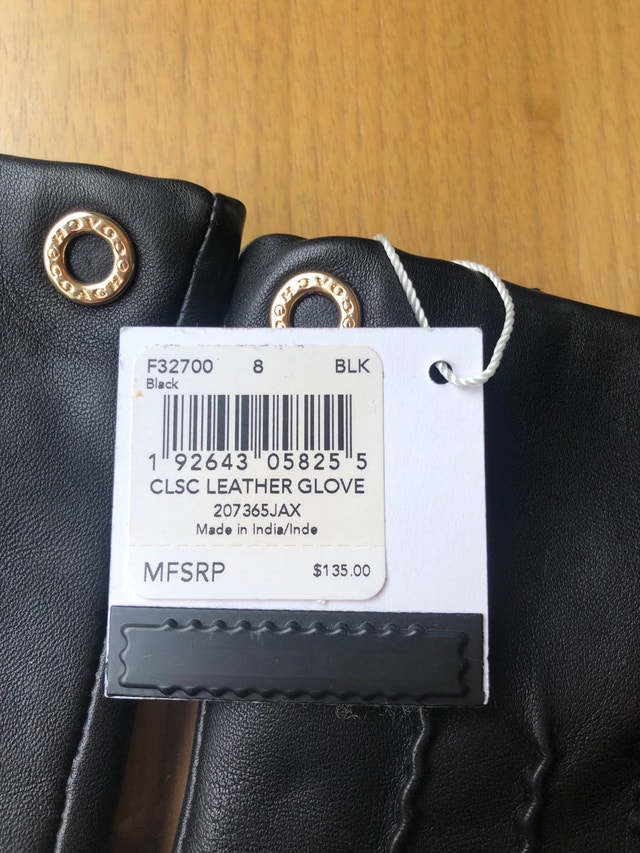 Coach Black Leather Gloves - Size 8 Ladies - photo 3