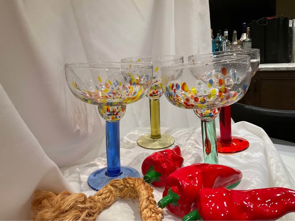 Vintage Confetti Margarita Glasses Set of 4 - photo 2