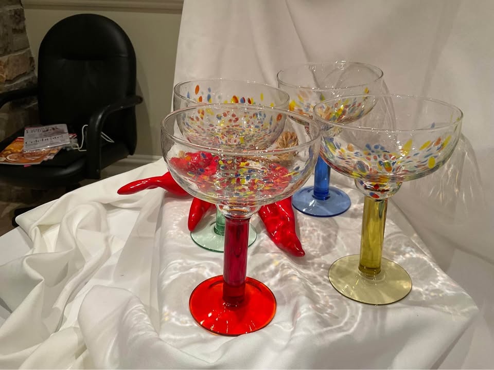 Vintage Confetti Margarita Glasses Set of 4 - photo 3