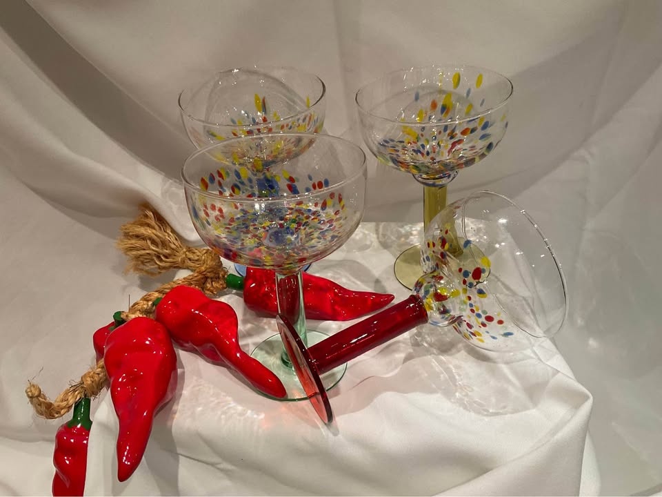 Vintage Confetti Margarita Glasses Set of 4 - photo 4