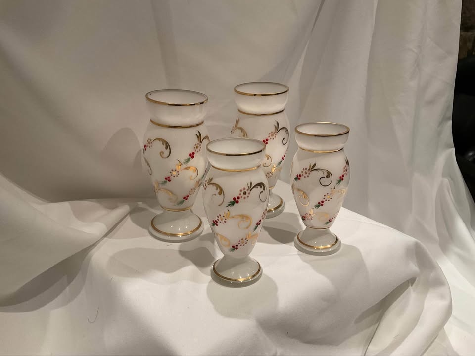 Vintage Hand Painted Victorian Vases Set of 4 - photo 2