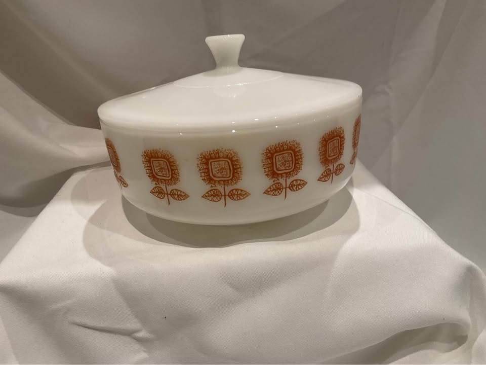 Federal Glass "Golden Sunflower" Casserole Dish - Mid Century - photo 2