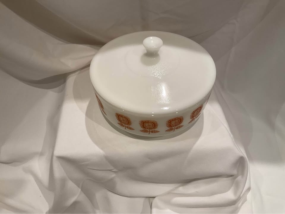 Federal Glass "Golden Sunflower" Casserole Dish - Mid Century - photo 3