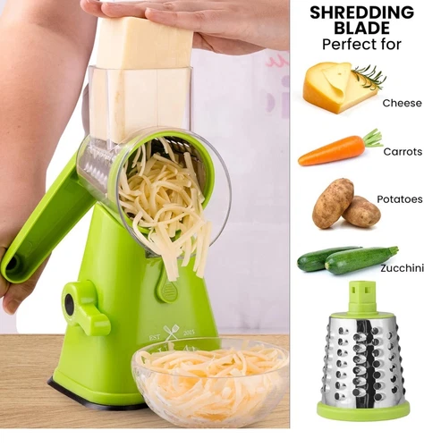 Manual Rotary Cheese Grater with Upgraded Suction - Light Green - photo 4