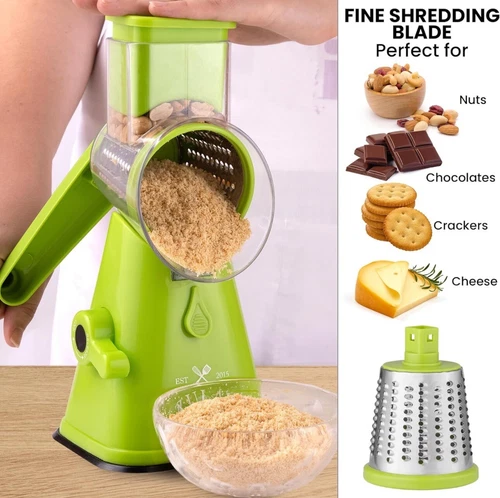 Manual Rotary Cheese Grater with Upgraded Suction - Light Green - photo 5