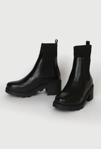 Lulu’s Black Slip-On Mid-Calf Boots Size 7.5 - photo 2