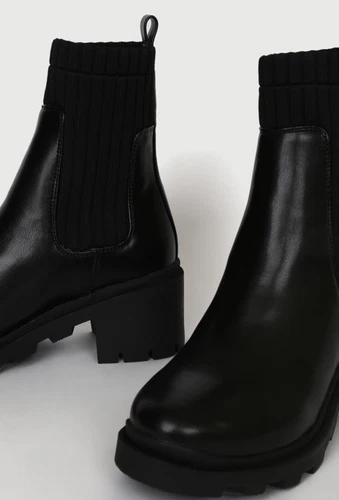 Lulu’s Black Slip-On Mid-Calf Boots Size 7.5 - photo 4