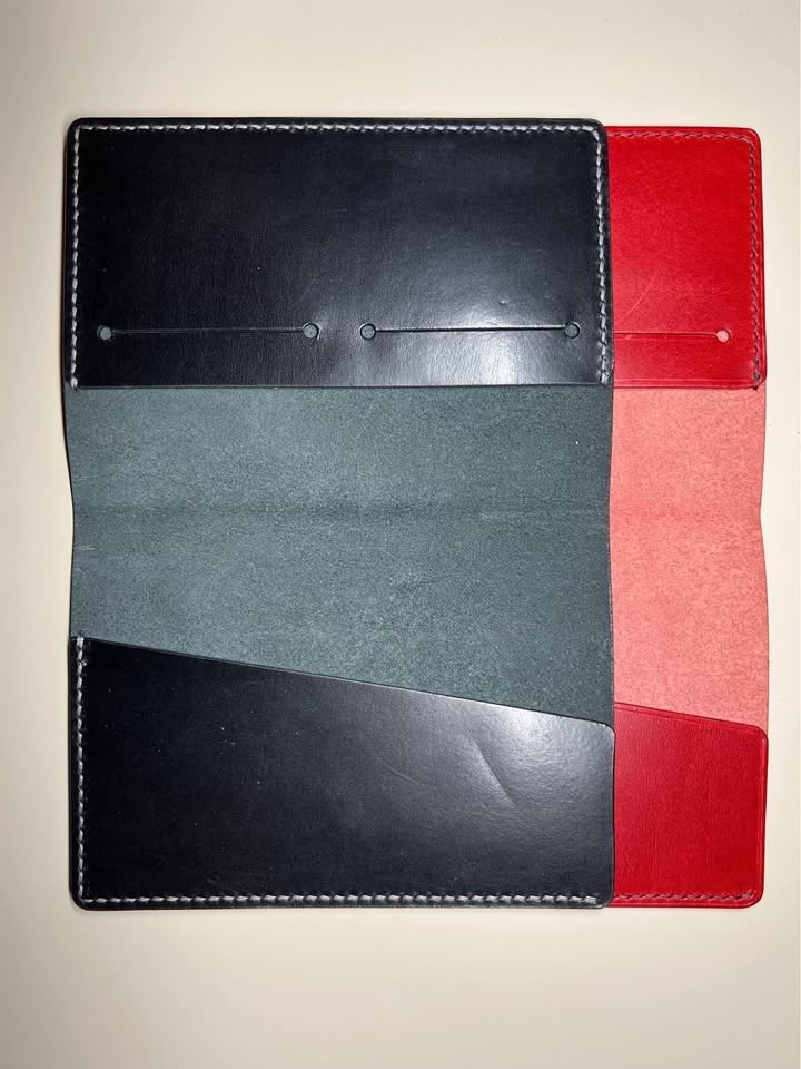 Handmade Passport Wallet - Red or Black