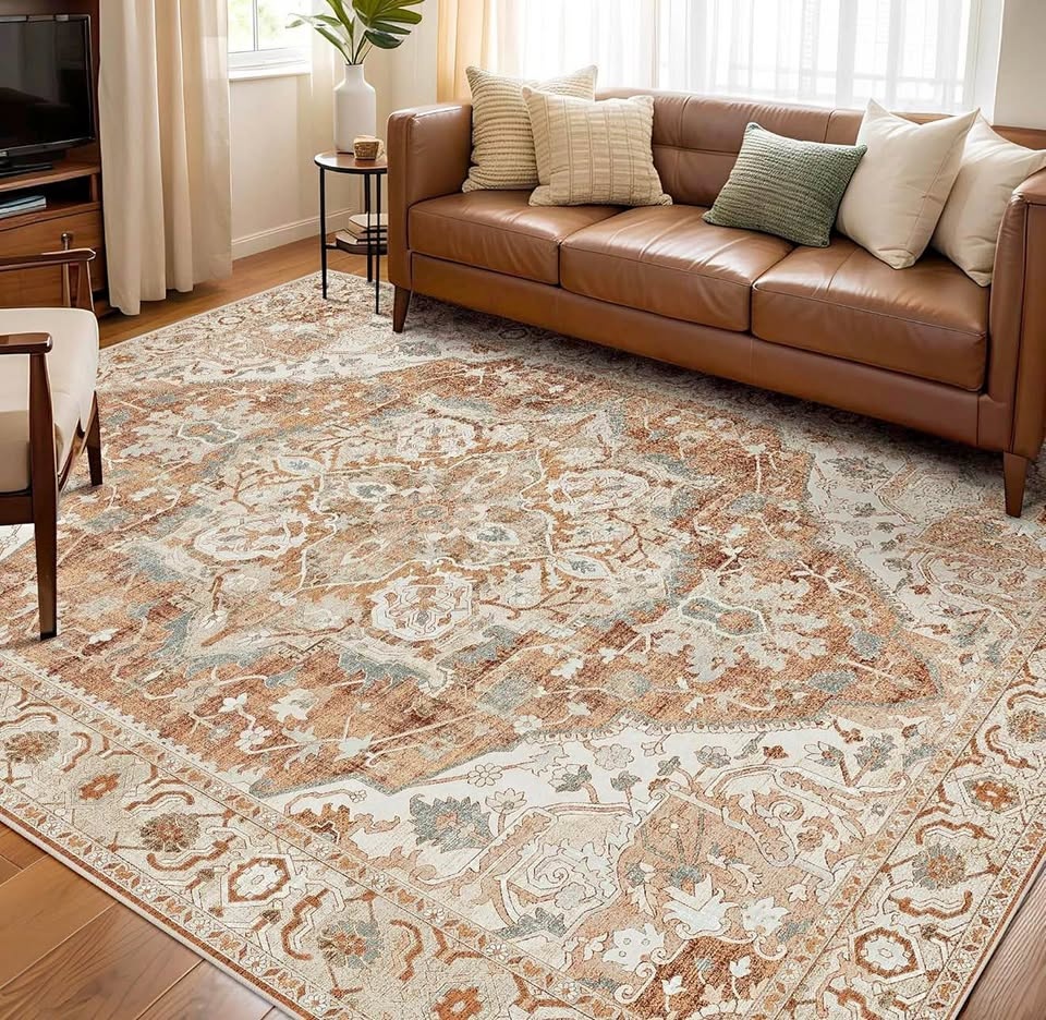 New! Beautiful Large 8’x10’ Area Rug - Non Slip, Washable