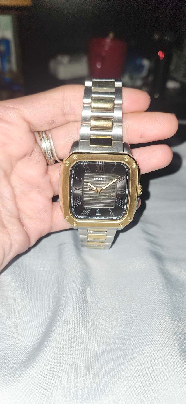 Fossil Men's Crosby Three-Hand Date Two-Tone Watch - photo 2