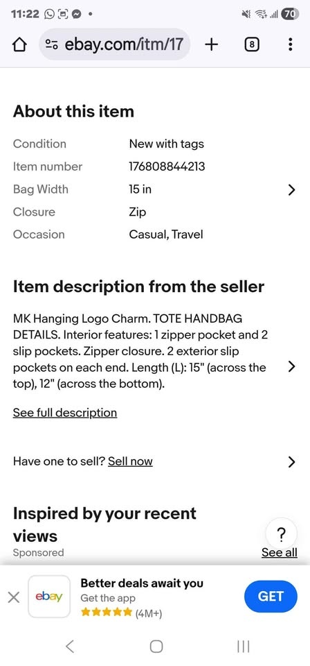 Michael Kors Jet Set Large Signature Logo Shoulder Bag BNWT - photo 4