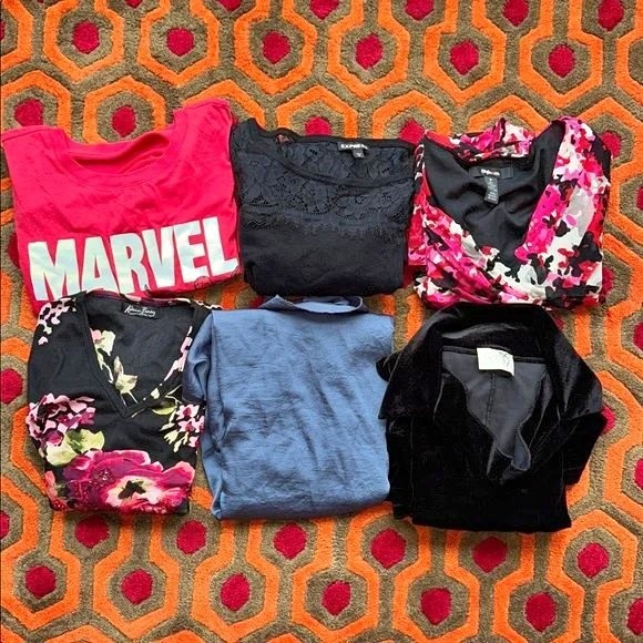 🏆 Lot of 6 Tops: La Senza, Marvel, Style & Co, Express
