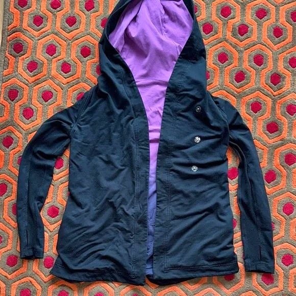 🏆Lululemon athletica Black & Purple Hooded Jacket Top
